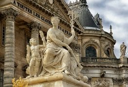 statues outside Paris landmark Château de Versailles