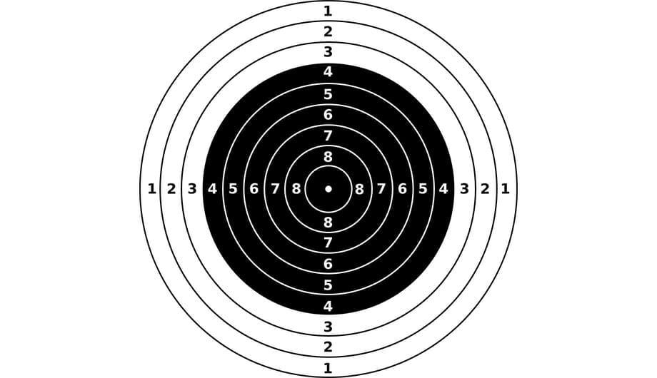 Pistol target at shooting range
