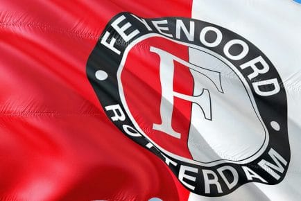 waving flag of Feyenoord football club rotterdam