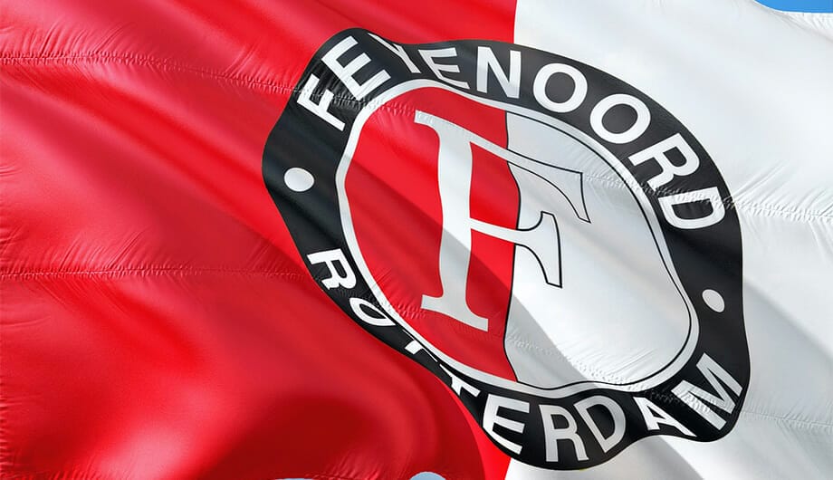 waving flag of Feyenoord football club rotterdam