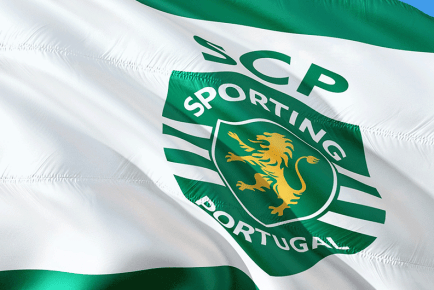 matchday club flag of sporting cp flying over jose alvalade stadium in lisbon