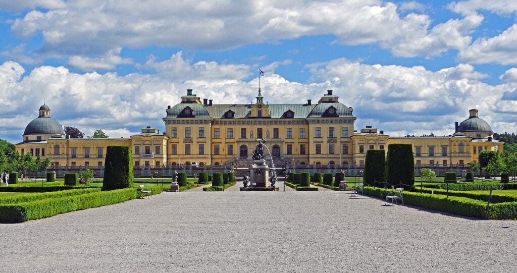 Front entrance to Drottningholm Palace in Sweden